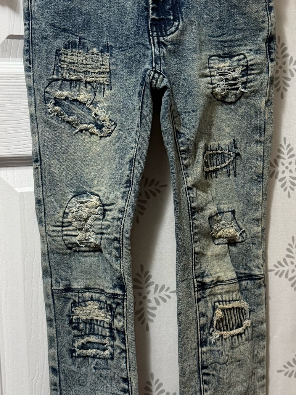 Kids Distressed Light Blue Ripped Jeans